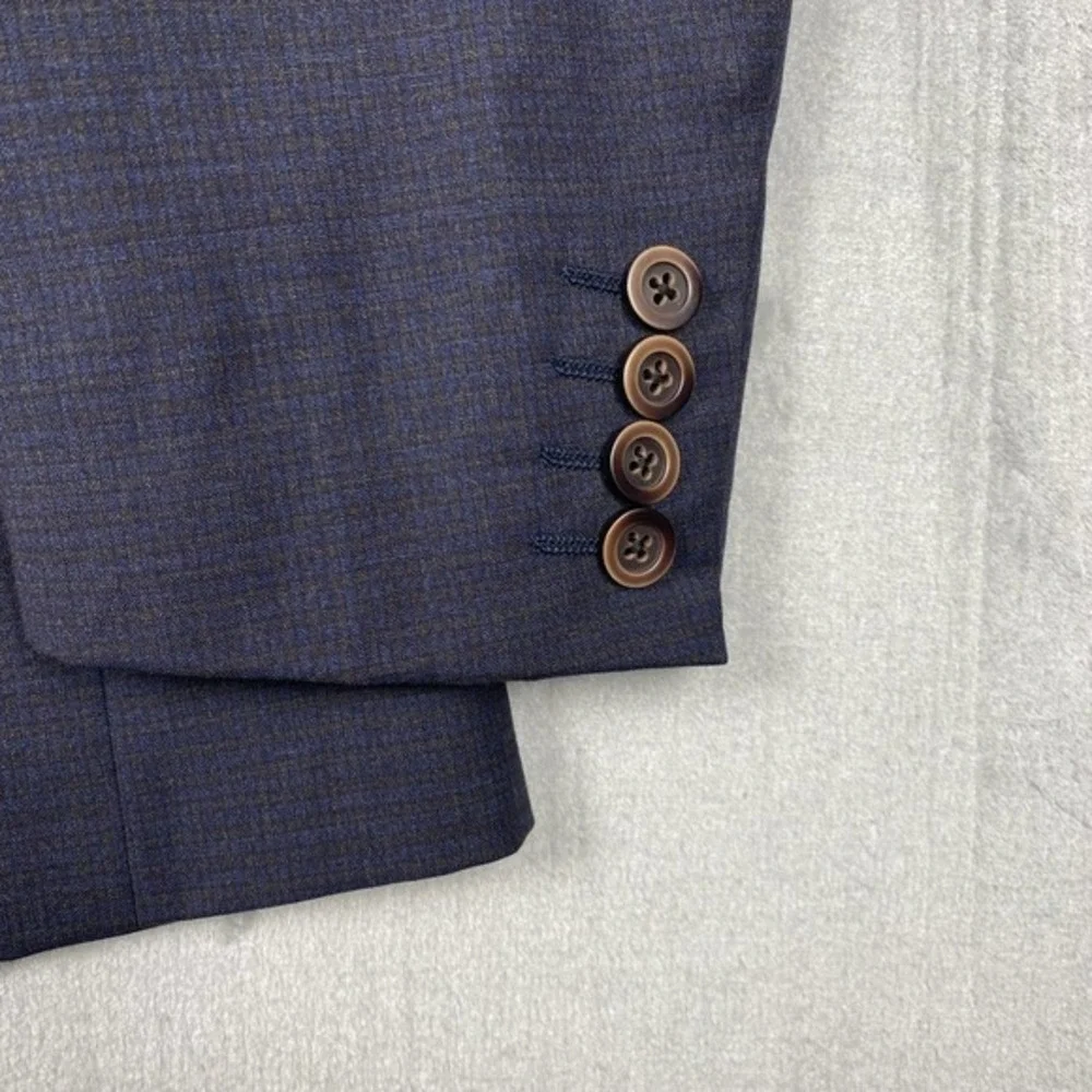 1883 Coppley Blazer Mens 44R‎ Blue Plaid Italian Wool Ivy League Academia